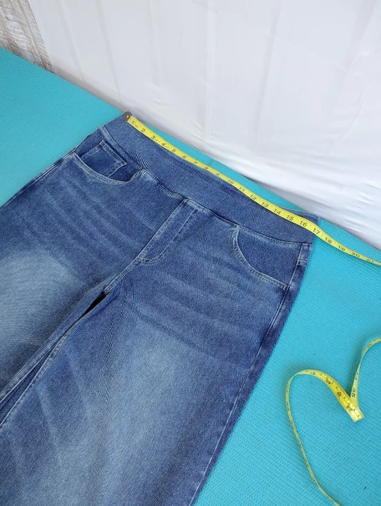 NWT Halara Flex High Waisted Pull On Baggy Wide Leg Jeans Denim Pants Size XL - Picture 9 of 12